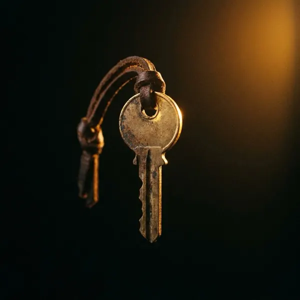 Clé en laiton suspendue